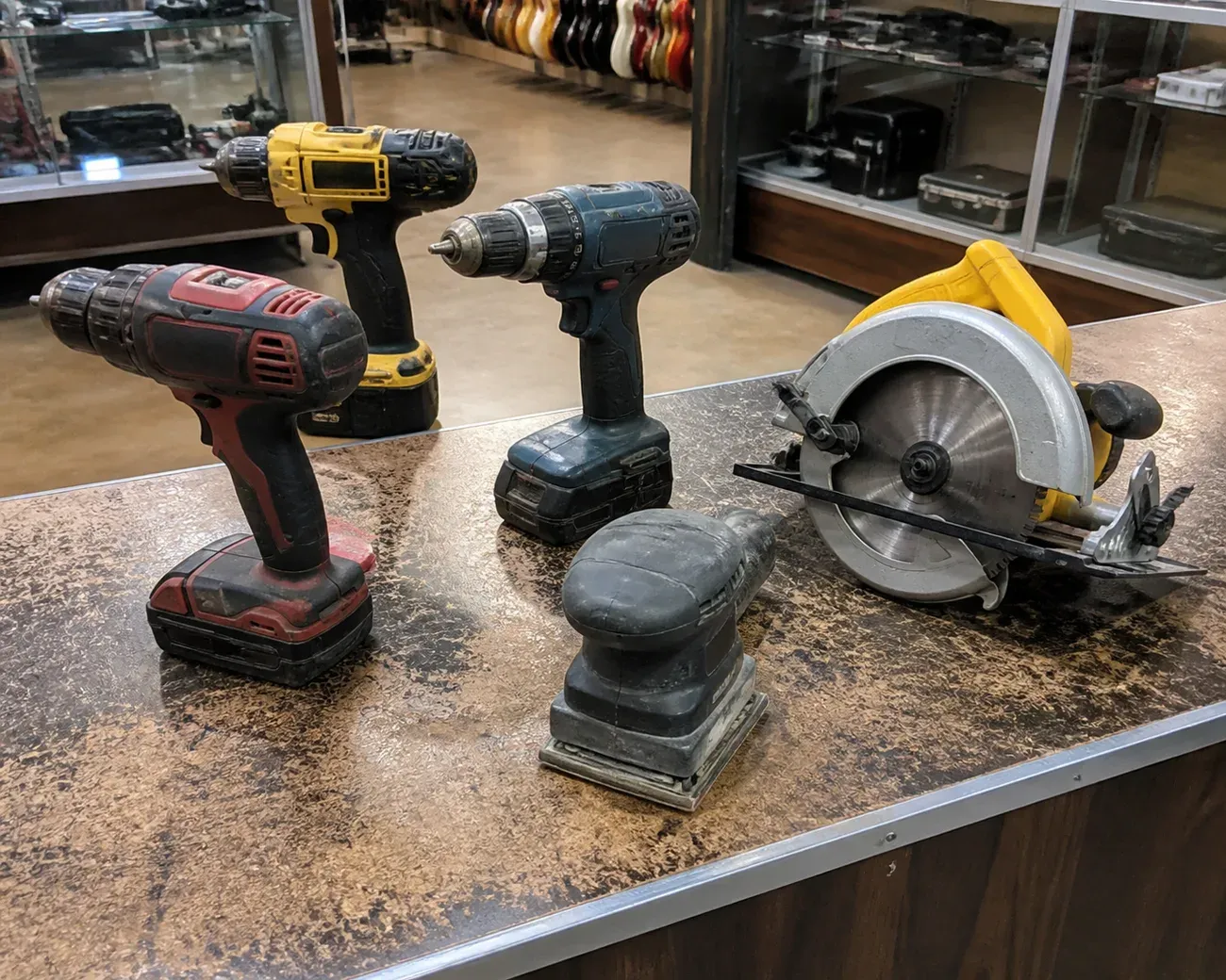 Candid example of pre-owned power tools