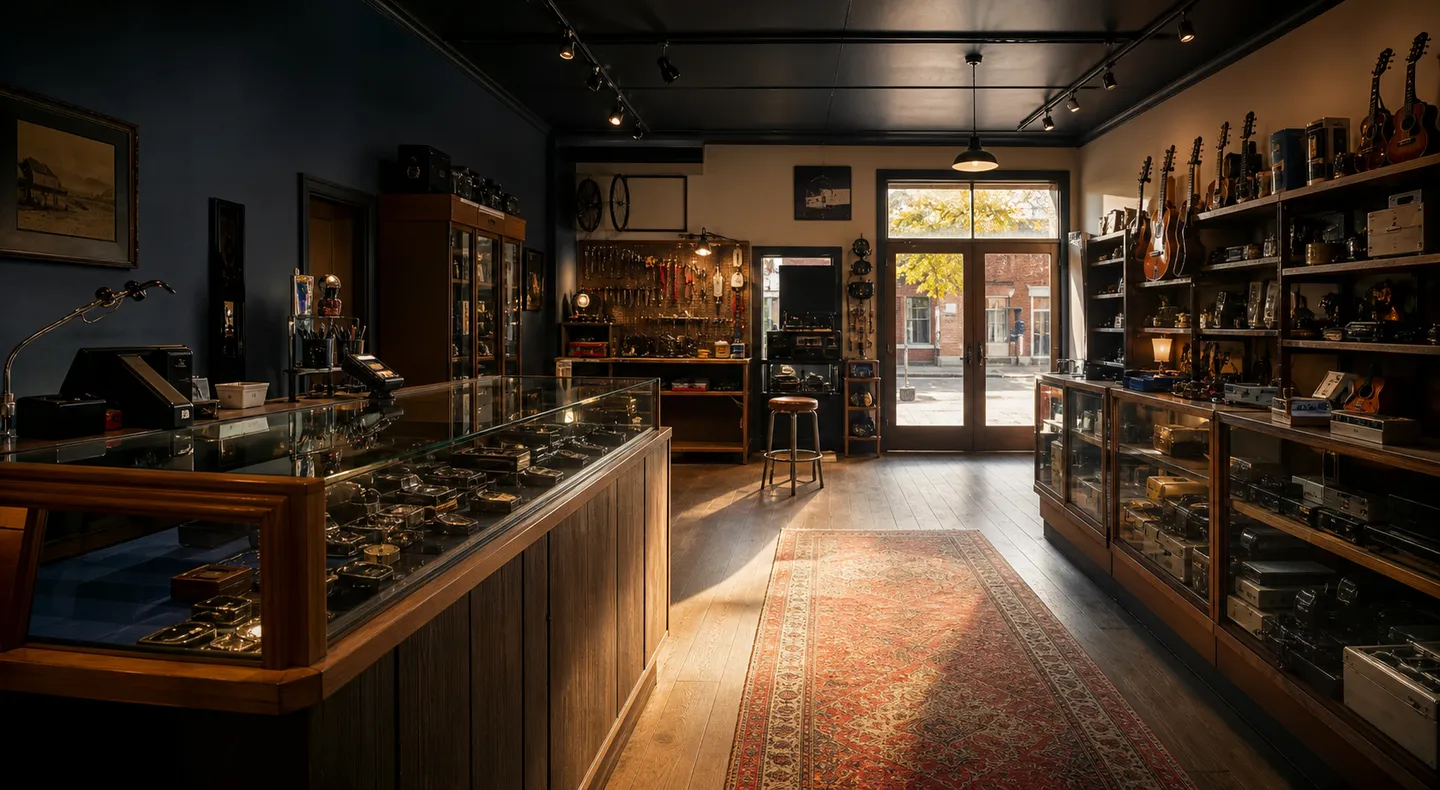 Wide view of the store interior